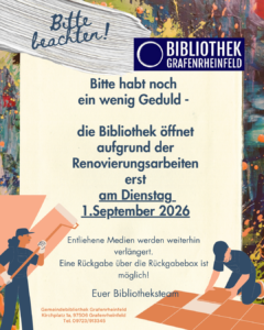 Wiederer&ouml;ffnung nach Renovierungsarbeiten erst am 01.09.2026